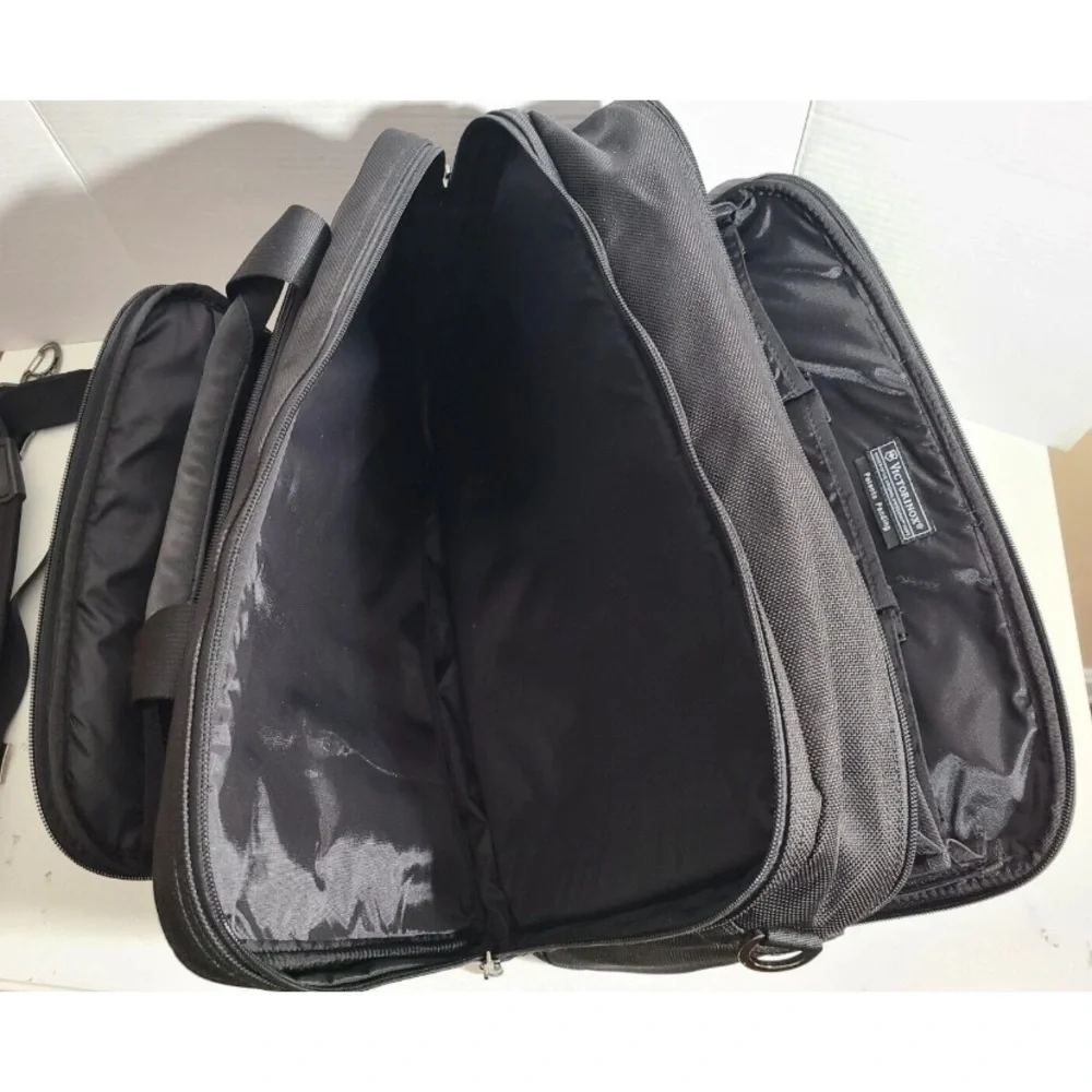 Victorinox Black Travel Laptop Briefcase with Shoulder Strap
